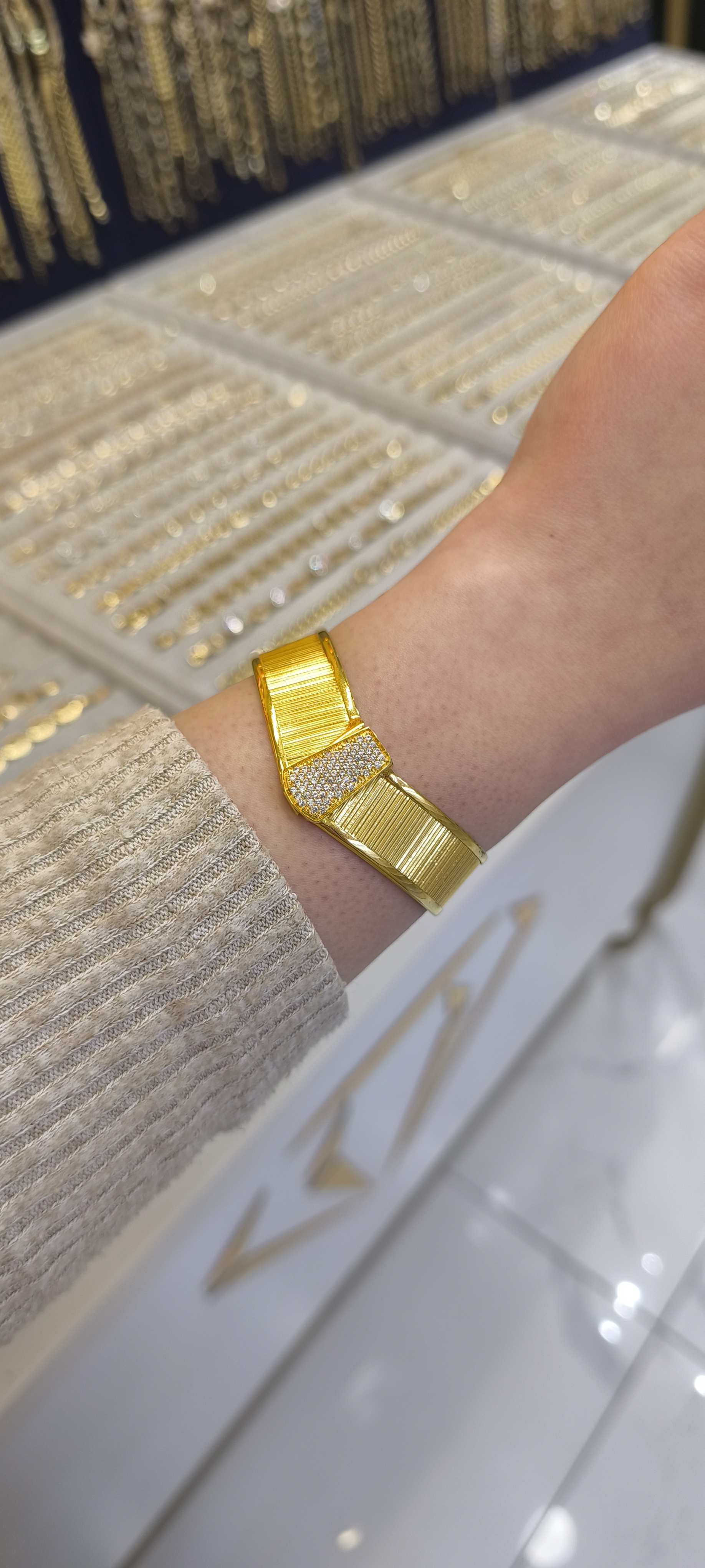 ALTIN KAPLAMA-TAŞLI HASIR