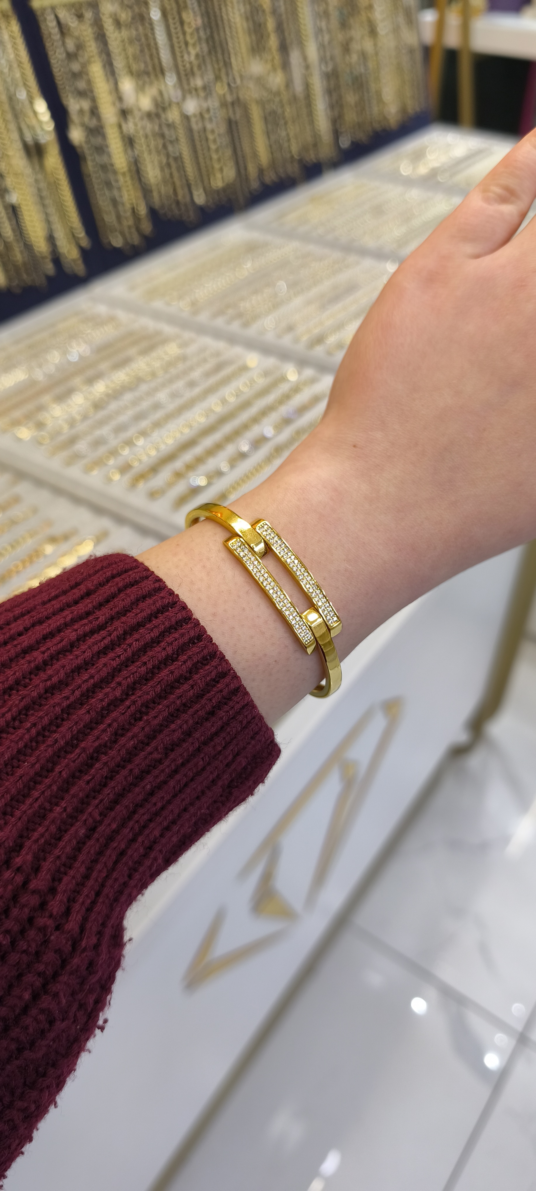 ALTIN KAPLAMA-2'Lİ TAŞLI KABURGA