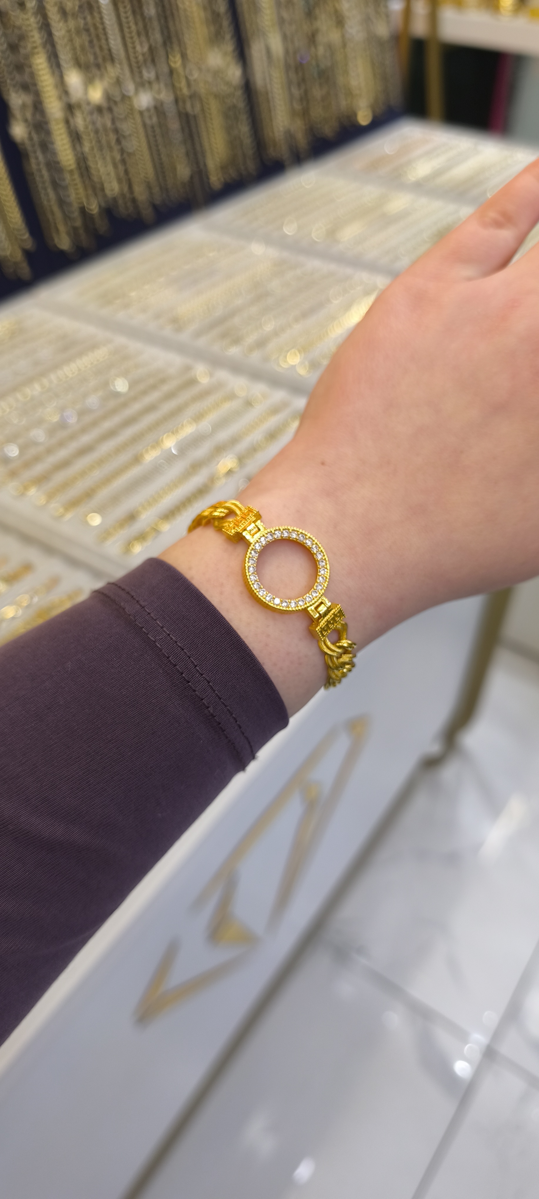 ALTIN KAPLAMA-ÇEYREKLİ BİLEKLİK