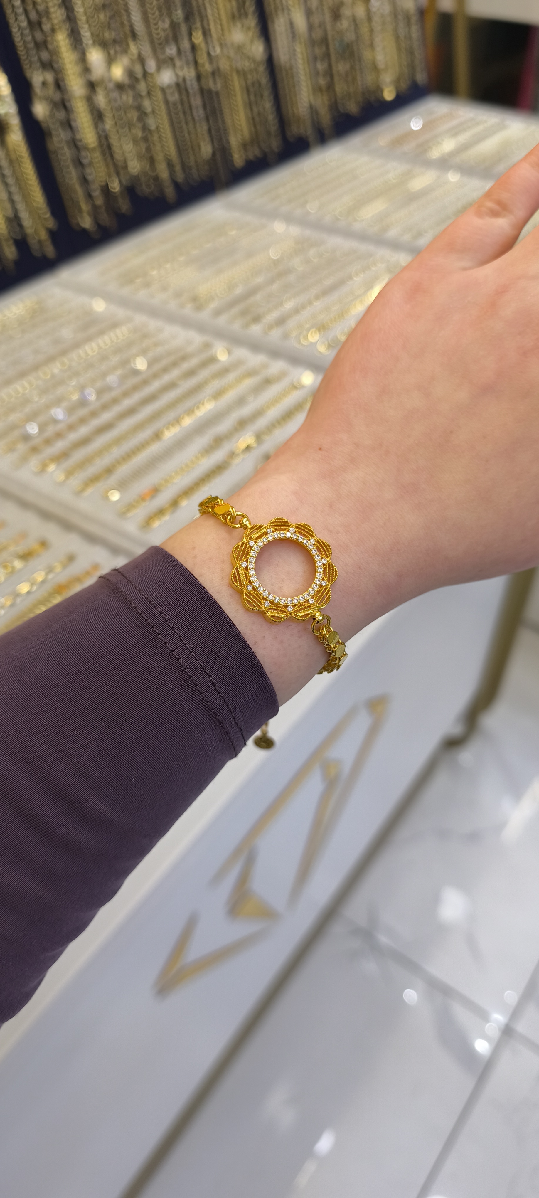 ALTIN KAPLAMA-ÇEYREKLİ BİLEKLİK