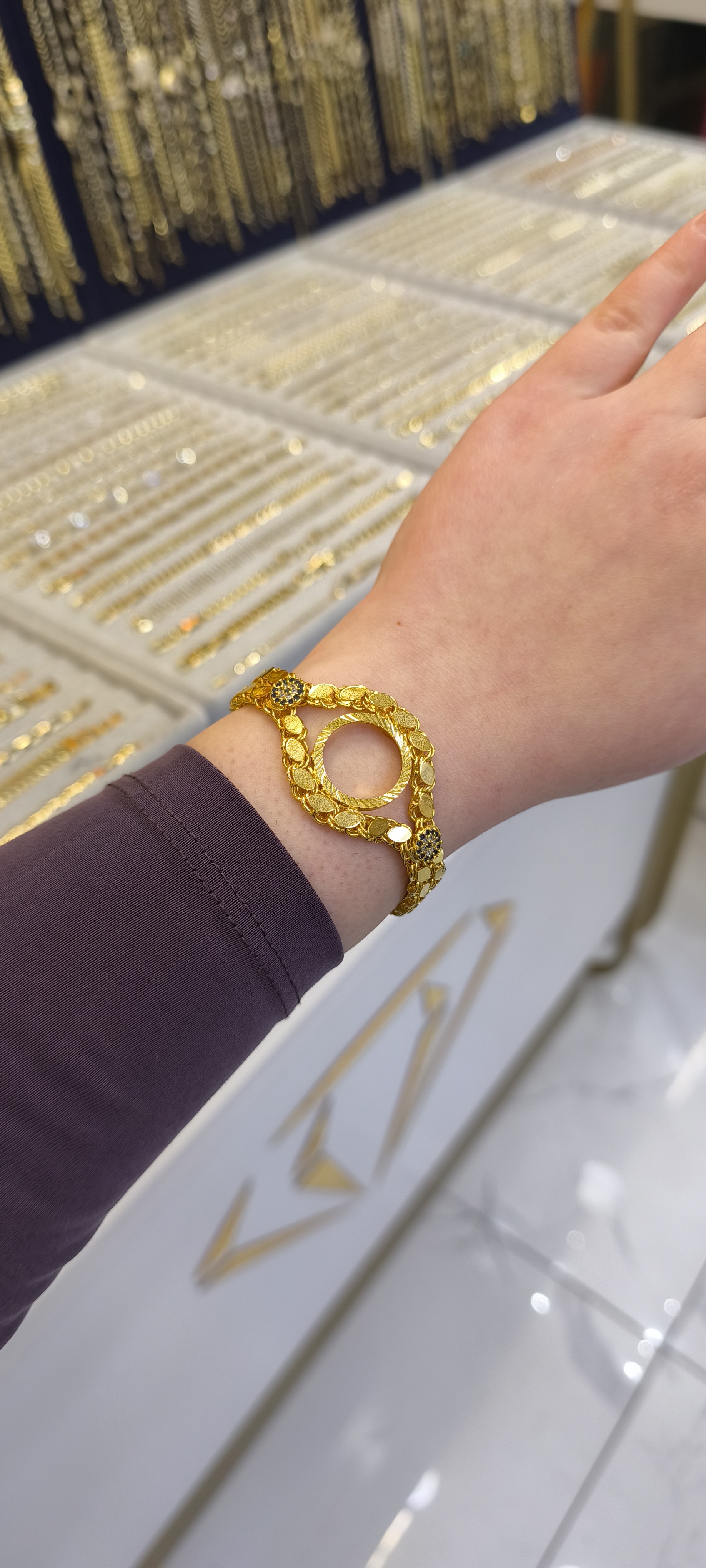 ALTIN KAPLAMA-ÇEYREKLİ BİLEKLİK