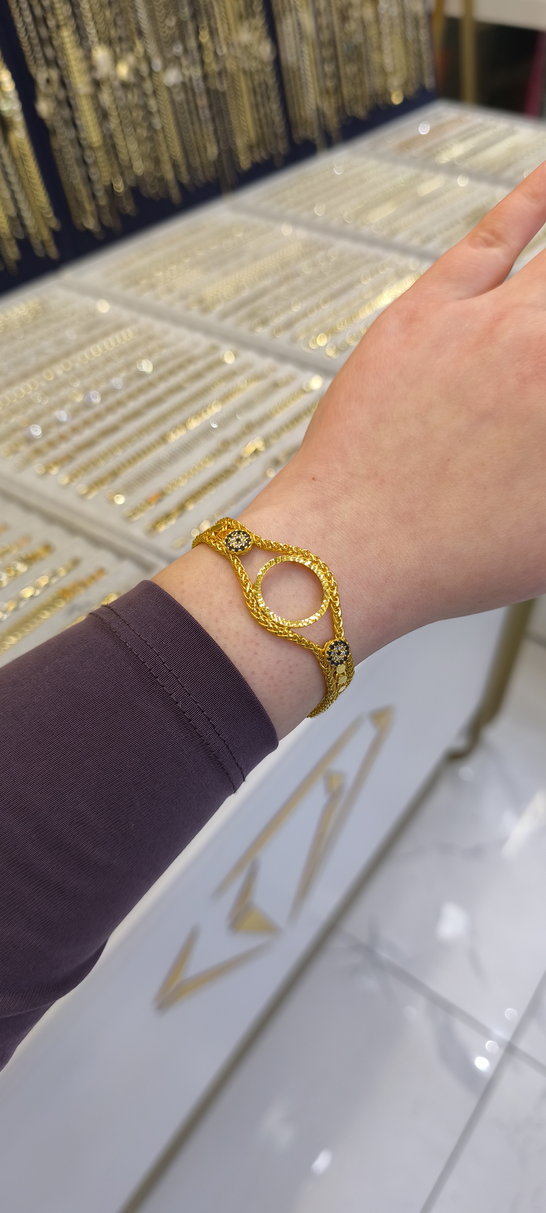 ALTIN KAPLAMA-ÇEYREKLİ BİLEKLİK