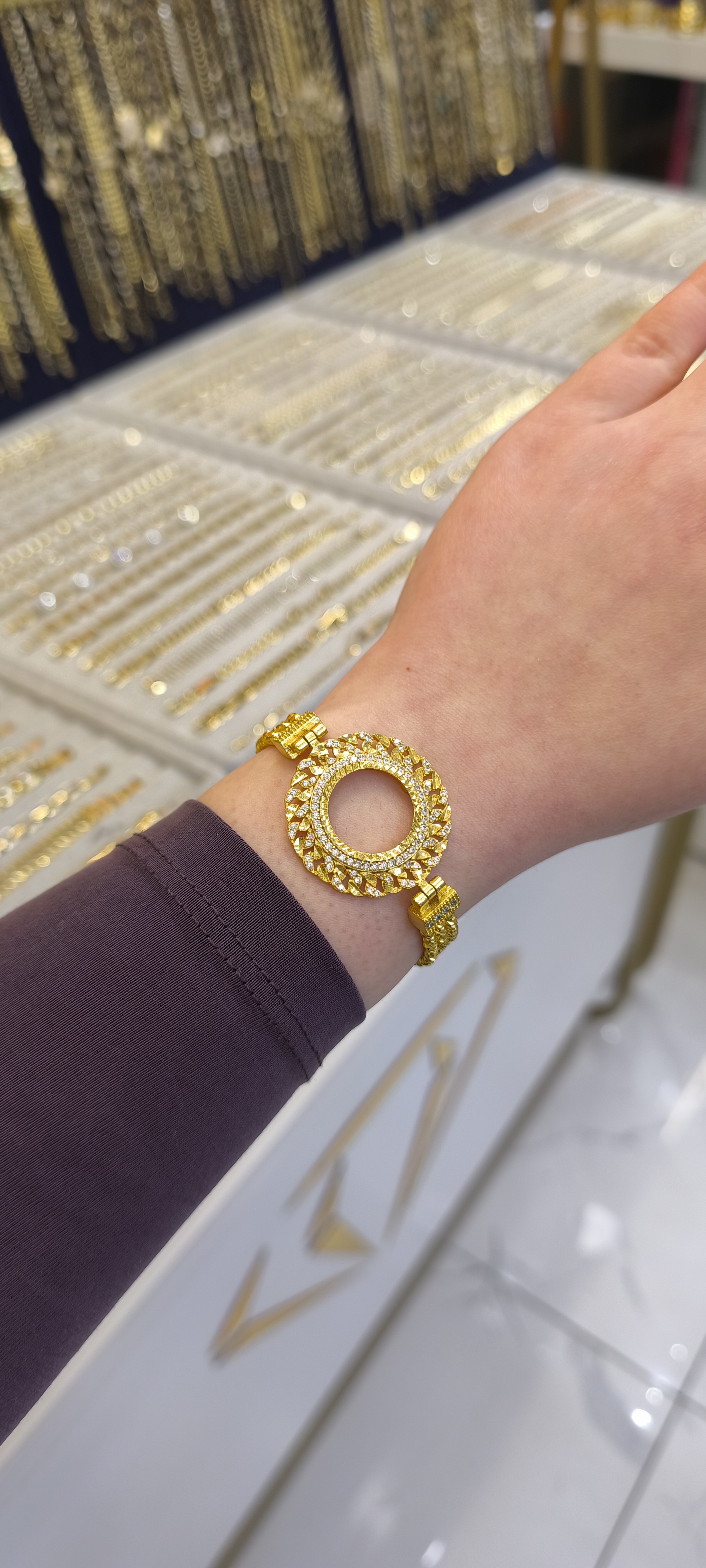 ALTIN KAPLAMA-ÇEYREKLİ BİLEKLİK