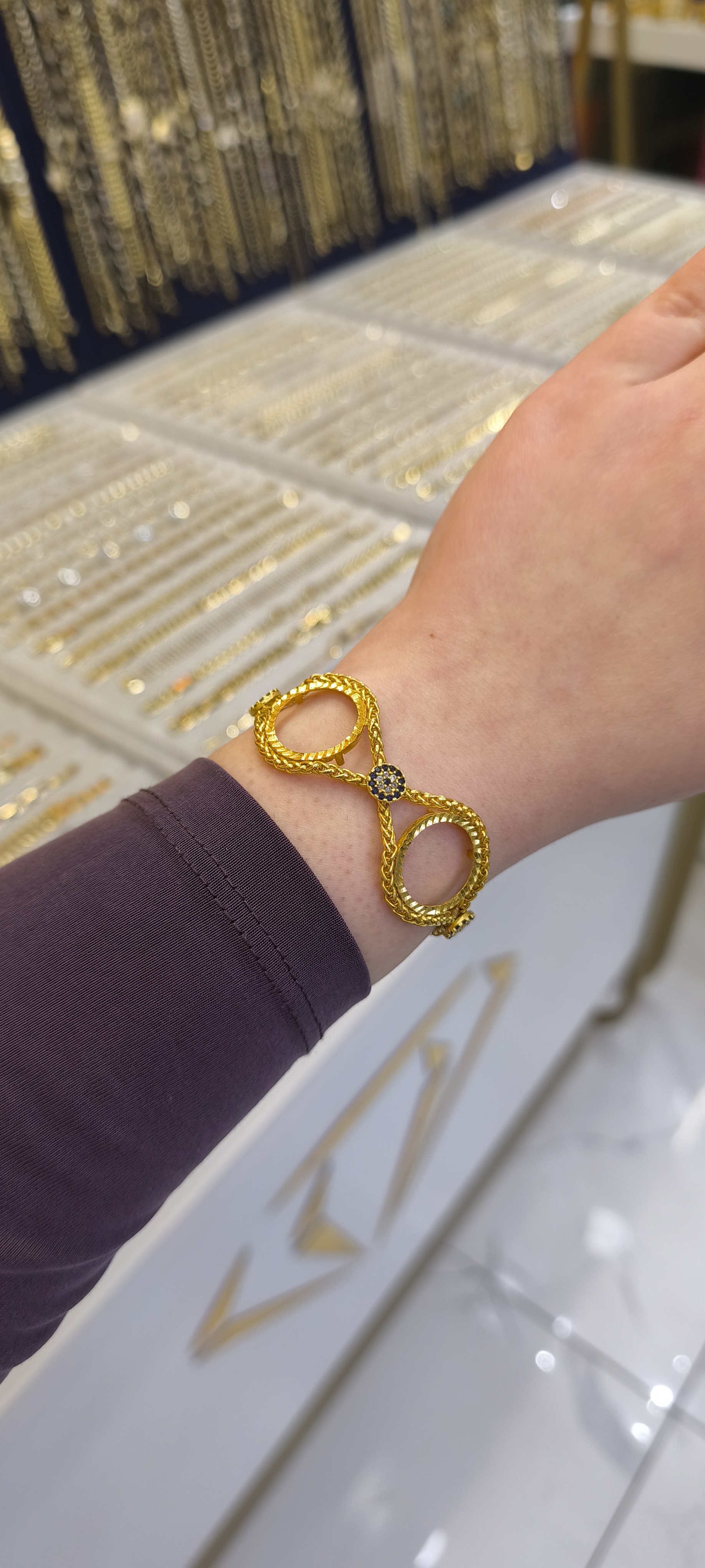 ALTIN KAPLAMA-İKİLİ ÇEYREKLİ BİLEKLİK